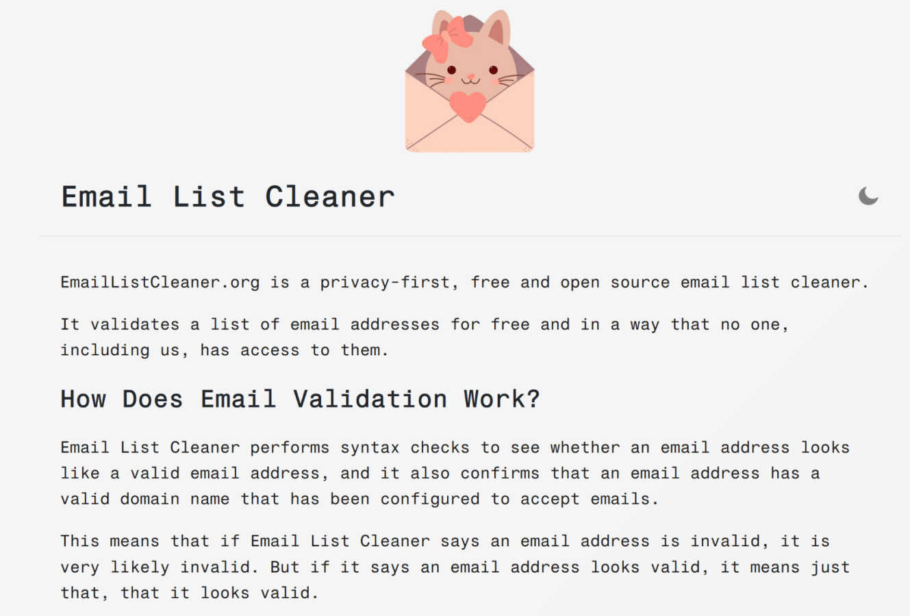 Email List Cleaner application interface and features
