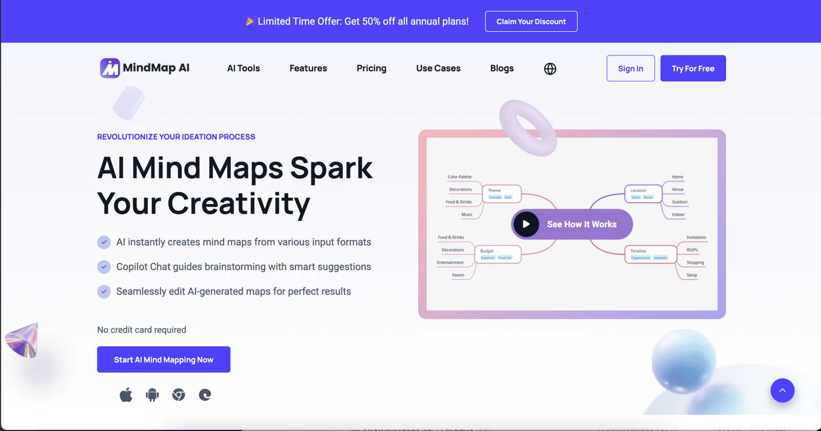 MindMap AI application interface and features
