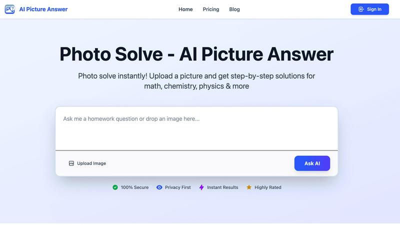 AI Picture Answer application interface and features
