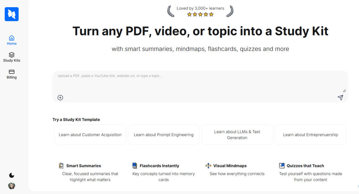 StudyPal application interface and features