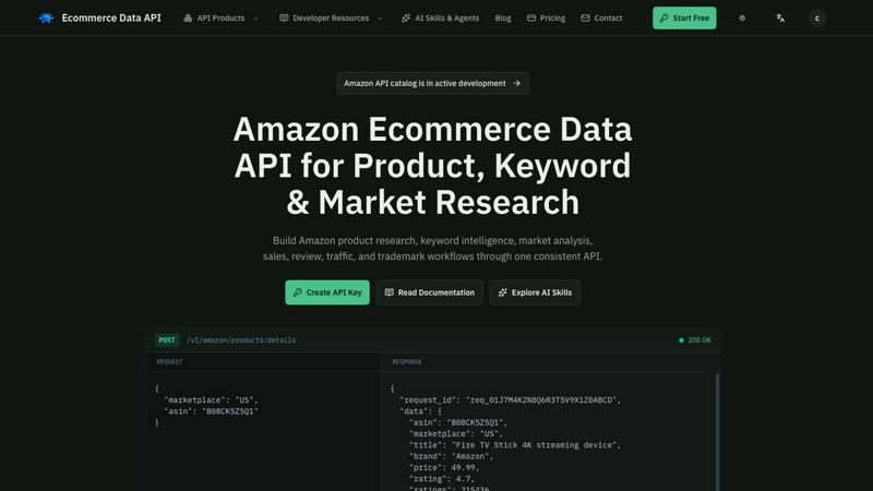 Ecommerce Data API screenshot