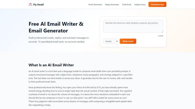 AI Email Writer screenshot