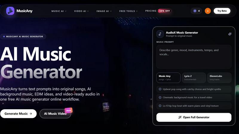 MusicAny AI Music Generator screenshot