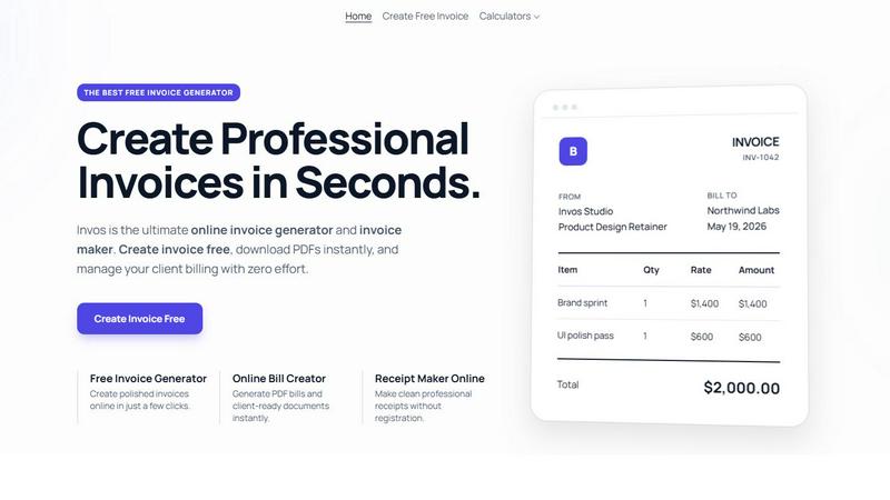 Owl Invoices - Create Free Invoices screenshot