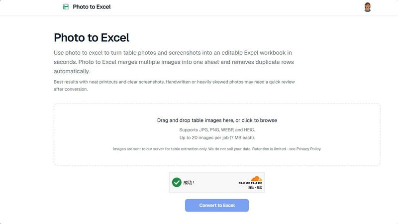 Photo to Excel screenshot