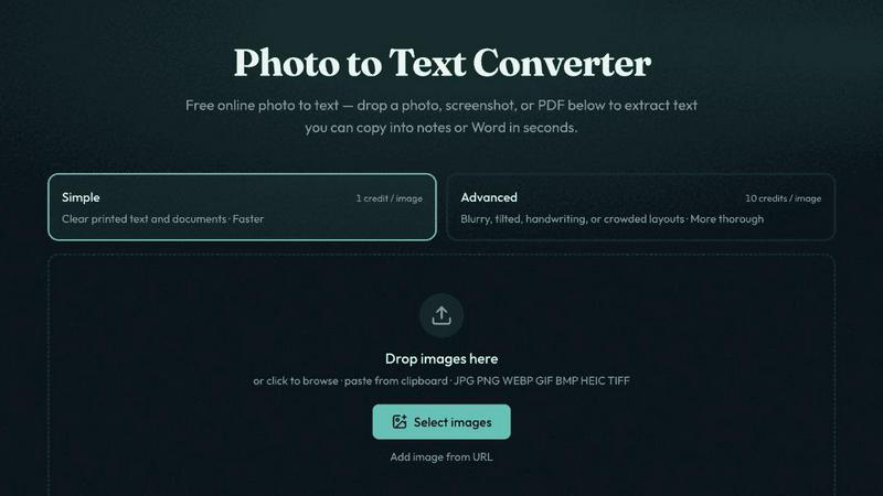 Photo to Text screenshot