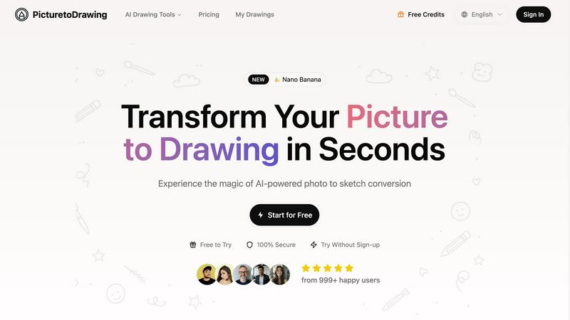 Picture to Drawing application interface and features