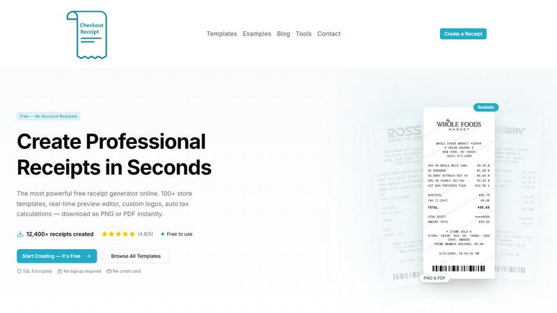 CheckoutReceipt screenshot