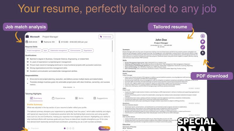 Reztune application interface and features