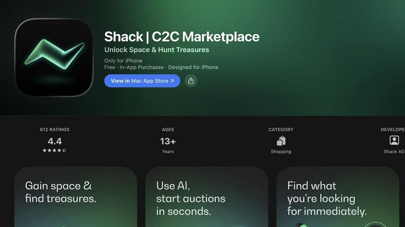 Shack application interface and features