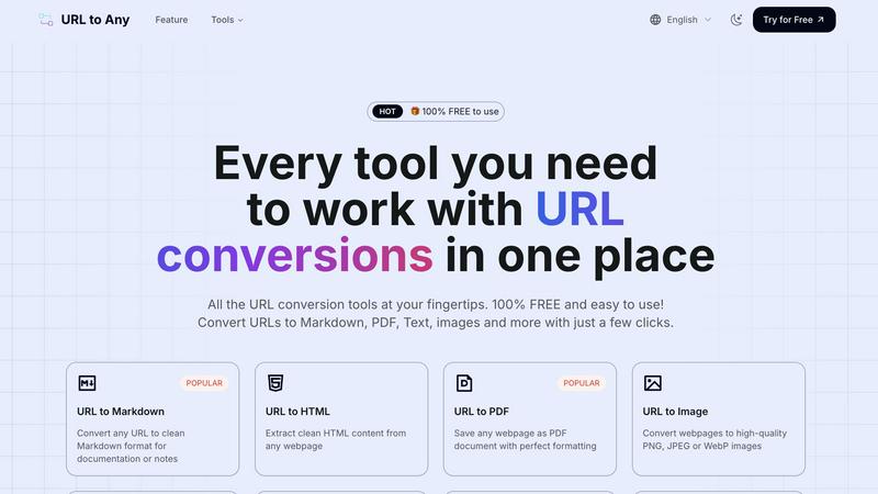 URL to Any application interface and features